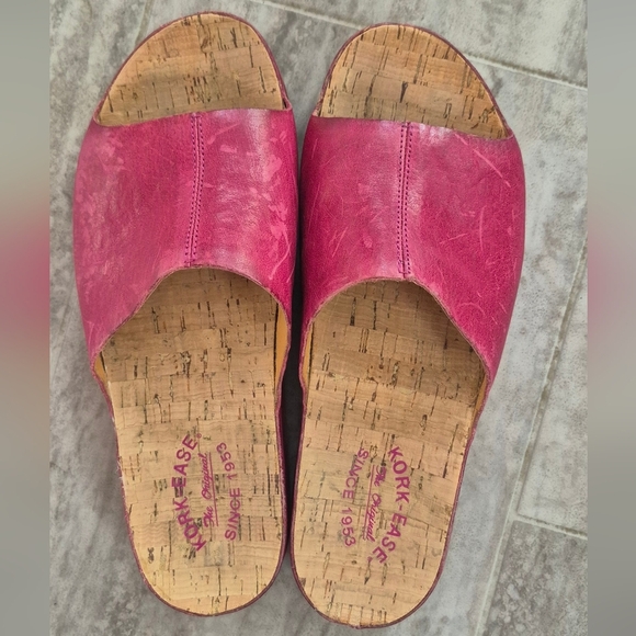 Kork-Ease Pink Leather Mules - Picture 1 of 6